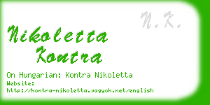 nikoletta kontra business card